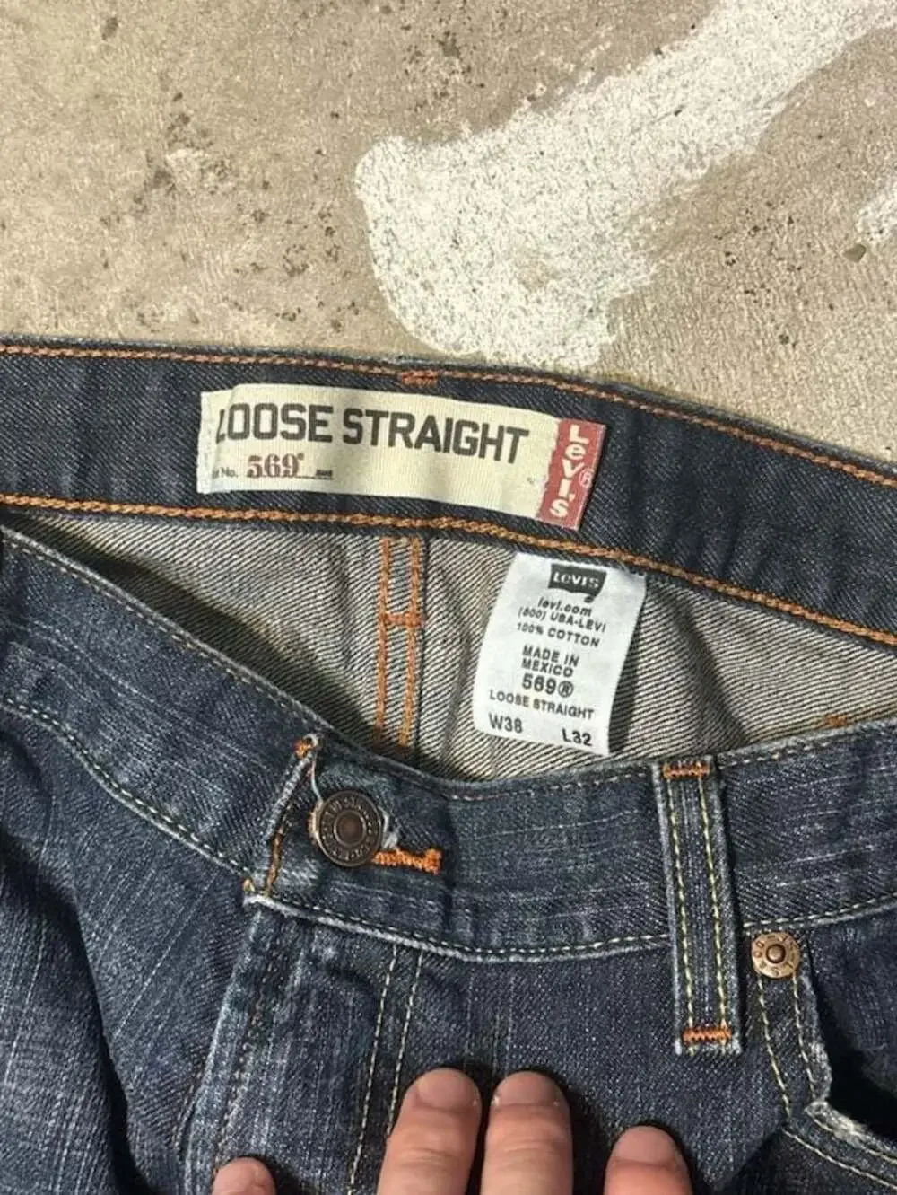 Levi's 569 Loose Straight Leg Dark Wash Denim Jeans